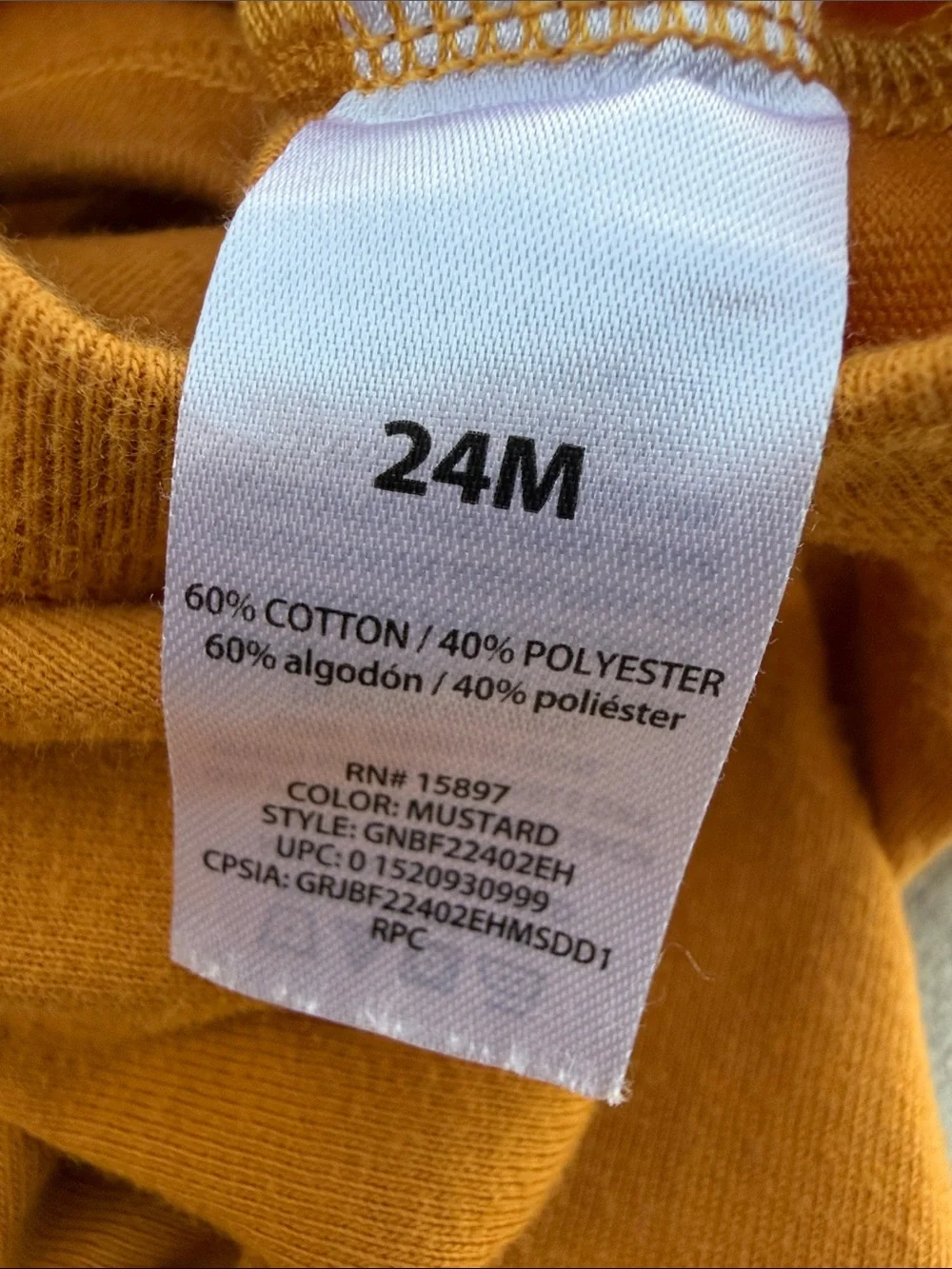 Mustard Long-Sleeve One-Piece Bodysuit with S'mitten with mommy Graphic 24M
